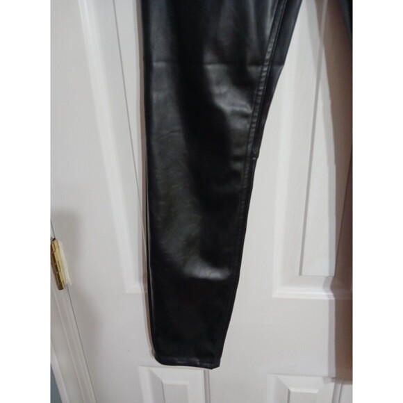 NWT Women's GAP Fac Hi Rise Univ Black Vegan Leather Leggings Sz 0/25R Jeans G2 - Picture 9 of 12